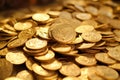 Scattering of gold coinsin Royalty Free Stock Photo