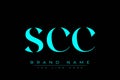 SCC abstract letter logo design Royalty Free Stock Photo