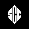 SCC circle letter logo design with circle and ellipse shape. SCC ellipse letters with typographic style. The three initials form a Royalty Free Stock Photo