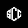 SCC letter logo design with polygon shape. SCC polygon and cube shape logo design. SCC hexagon vector logo template white and Royalty Free Stock Photo
