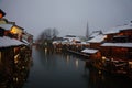 A sccenery of Wu zhen ancient town in winter in night,China Royalty Free Stock Photo