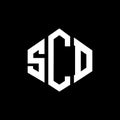 SCD letter logo design with polygon shape. SCD polygon and cube shape logo design. SCD hexagon vector logo template white and Royalty Free Stock Photo