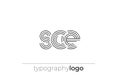 SCE modern geometric typography logo Royalty Free Stock Photo