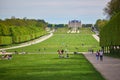 SCEAUX, FRANCE - APRIL 18, 2022: People walking and having picnic in Parc de Sceaux near Paris, France