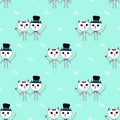 Sceleton cats cartoon pattern Halloween