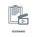 Scenario icon. Line element from video production collection. Linear Scenario icon sign for web design, infographics and