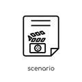 Scenario icon. Trendy modern flat linear vector Scenario icon on