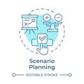 Scenario planning soft blue concept icon Royalty Free Stock Photo