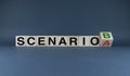 Scenario A to Scenario B. Cubes form the words Scenario A to Scenario B