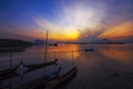 Scenary of Sunset at the sea.on twilight sky after sunset. Royalty Free Stock Photo