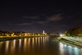 A view from Castelvecchio bridge and the river Adige by night