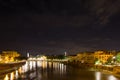 A view from ponte Garibaldi and the river Adige by night