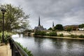 Scene along Grand River, Cambridge, Ontario, Canada Royalty Free Stock Photo