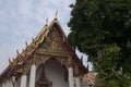 Thai temple with ornate pediment and roof