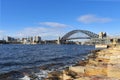 AUSTRALIA, SYDNEY - JULY 31 , 2016: View from Millers Point to the Sydney Harbour Bridge and Milsons Point Royalty Free Stock Photo