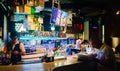 The scene of bar counter in W.I.P Cafe & Restaurant at Bangsar Shopping Centre Royalty Free Stock Photo