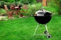 Scene Of Barbecue Grill Party On Lawn In The Backyard Royalty Free Stock Photo