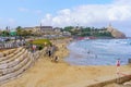 Scene of the beach, and old Jaffa. Tel-Aviv Royalty Free Stock Photo