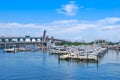 boats parking at the port.