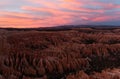 Scene at Bryce canyon national park at sunset in winter Royalty Free Stock Photo