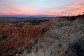 Scene at Bryce canyon national park at sunset in winter Royalty Free Stock Photo