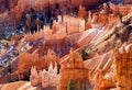 Scene at Bryce canyon national park in winter Royalty Free Stock Photo