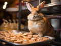 Bunny baker with tiny cookie tray