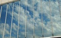 Scene of the cloud which reflected in the windowpane of the building