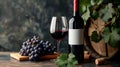 Savoring the Essence: Red Wine, Grapes, and Glass Royalty Free Stock Photo