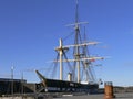 DENMARK, EBELTOFT - OCTOBER 08, 2007: The original Danish wooden warship `Fregatten Jylland` in Ebeltoft