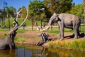 A scene depicts a mammoth getting stuck in the La Brea Tar Pits