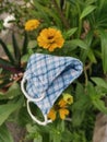 Scene of a do-it-yourself hand made cloth surgical mask