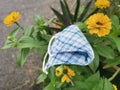 Scene of a do-it-yourself hand made cloth surgical mask