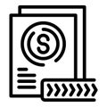 Scene document icon outline vector. Revenue agency