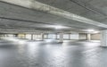 Scene of empty cement Parking Garage interior in the mall.. Royalty Free Stock Photo