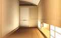 Room Scene empty room with decoraion and tatami mat floor.3D rendering Royalty Free Stock Photo