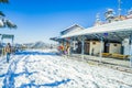 The scene from first snowfall in Shimla Railway Station India