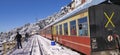 The scene from first snowfall in Shimla Railway Station India