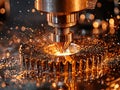 The scene of gears being processed by CNC machine tools Royalty Free Stock Photo