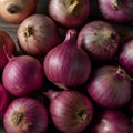 Scene Group of red onions, culinary ingredients close up Royalty Free Stock Photo