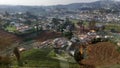 Scene of hill farming with small towns in ooty