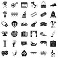 Scene icons set, simple style