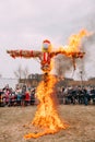 Scene Of Ignition Dummy Maslenitsa On Eastern Slavic Mythologyca