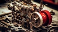 Scene depicting operation of valve mechanism.AI Generated