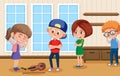 Scene with kid bullying their friend in the room