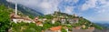 Scene with Kruja castle near Tirana, Albania Royalty Free Stock Photo