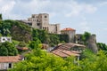Scene with Kruja castle near Tirana, Albania Royalty Free Stock Photo