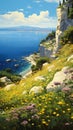 Endless Summer: A Blue Ray Visual of Mediterranean Meadows and a