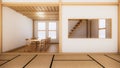 Scene multi function room ideas, japanese room interior design.3D rendering