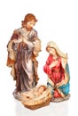 Scene of the nativity: Mary, Joseph and the Baby Jesus Royalty Free Stock Photo